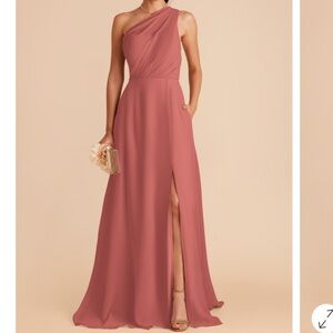 Birdy Grey One-Shoulder Maxi Dress in Dusty Rose